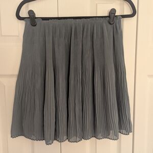 Elegant Dusty Blue Pleated Skirt